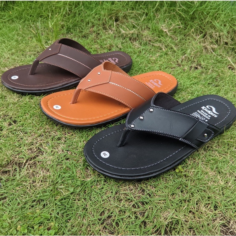 SANDAL JAPIT PRIA - Sandal Pria Kasual Kulit Sintesis Original Nyaman dikaki -546