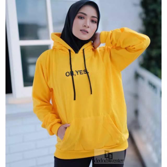 SW075 - Sweater Hoodie Wanita OH YES-1