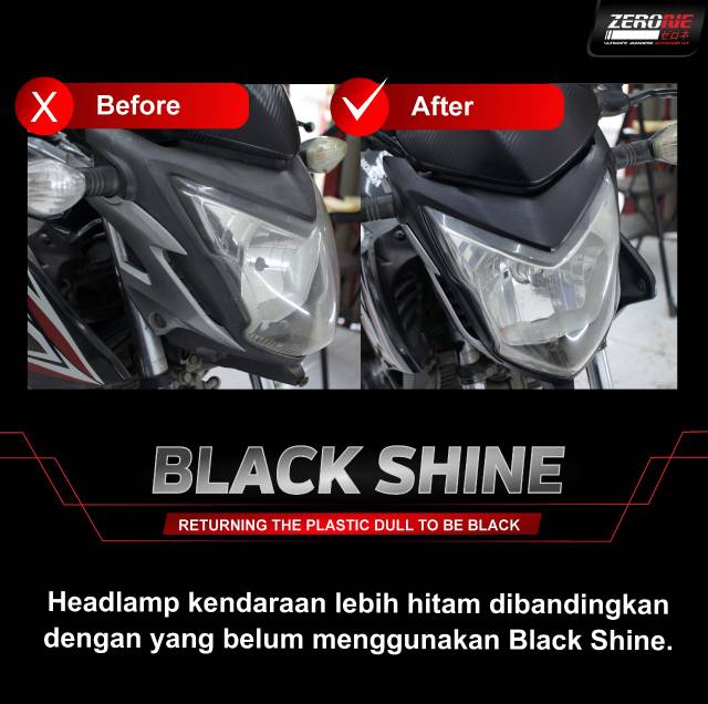 Zerone Black Shine - Penghitam Dashboard Mobil Bahan Plastik Semir Autocare Otomotif