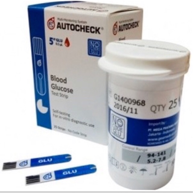 STRIP GLUCOSE / GULA AUTOCHECK (1 BOX ISI 25 STRIP)