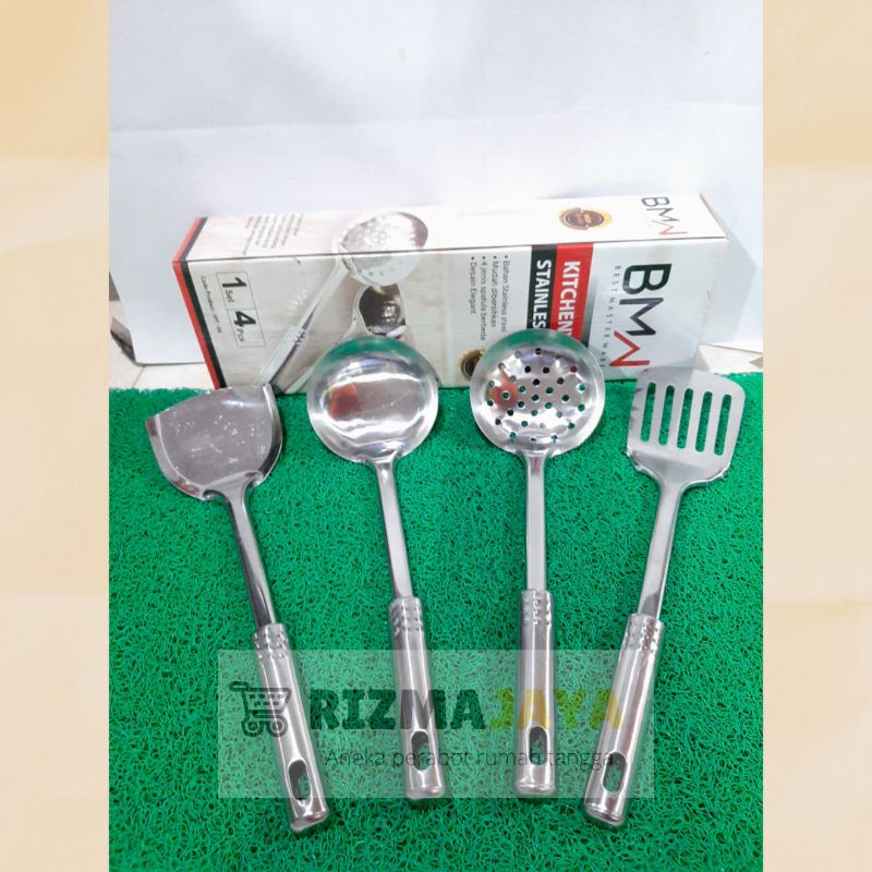 Jual Spatula Stainless Steel Set BMW Spatula Set Isi 4 Pcs Stainless