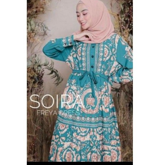 Gamis SOIRA IMPORT PLISKET Bahan Katun Silk Import