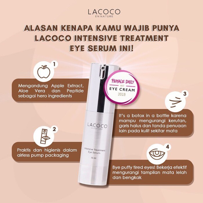 Jual Lacoco Intense Treatment Eye Serum Original Nasa / Serum untuk