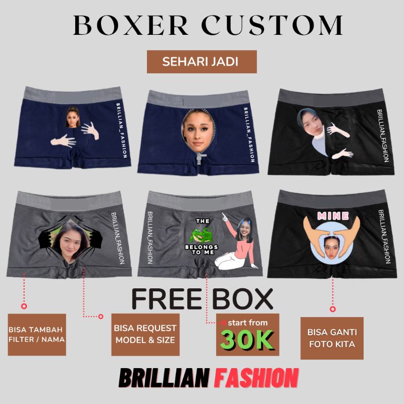 (FREE BOX) COD BOXER CUSTOM ANTI SELINGKUH | CELANA DALAM UNIK SEHARI JADI