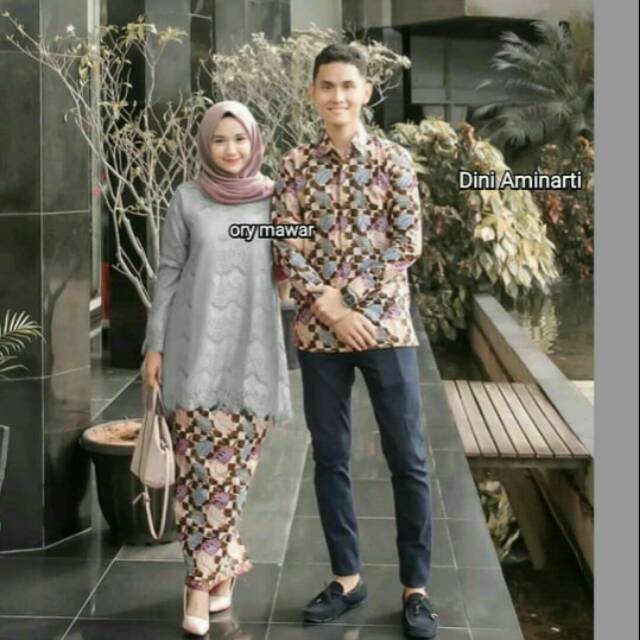 Kebaya couple kemeja batik /Kebaya brokat renda/kebaya brokat set rok batik/batik pekalongan