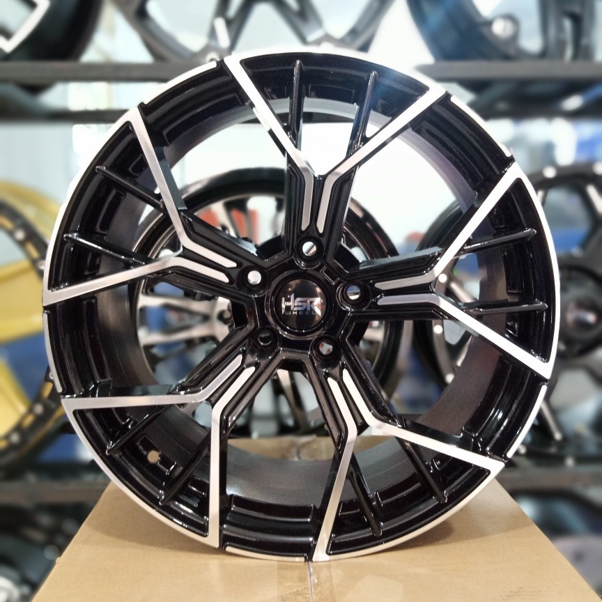 Velg Mobil Ring 19 Hsr Lopok Warna Black Polish Untuk Bmw Seri 3 Pelek Racing R19 BMW