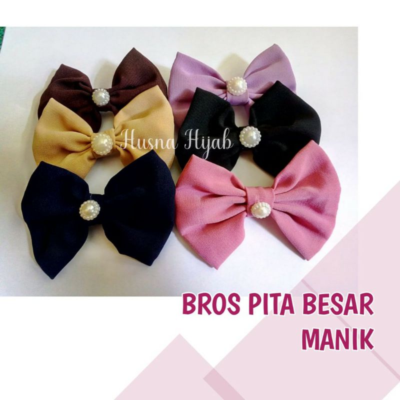 [HUSNA COLLECTION] Bros Pita Besar Manik Isi 1 Lusinan (12 Pcs ) / Bros Pita