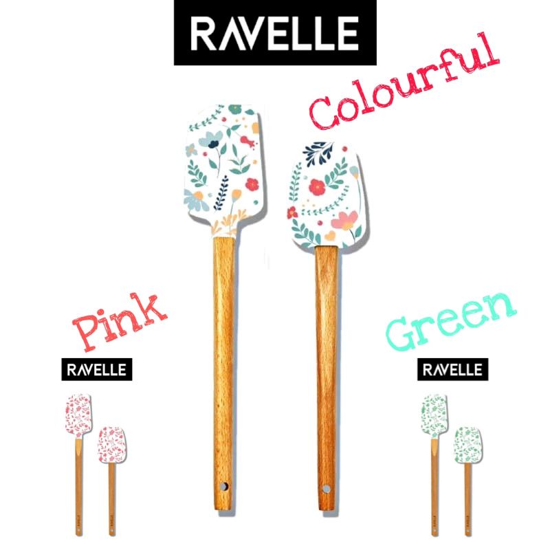 RAVELLE FLOWER Set Spatula Sutil Silikon Food Grade Tahan Panas 1 Set Isi 2 Pcs Peralatan Dapur