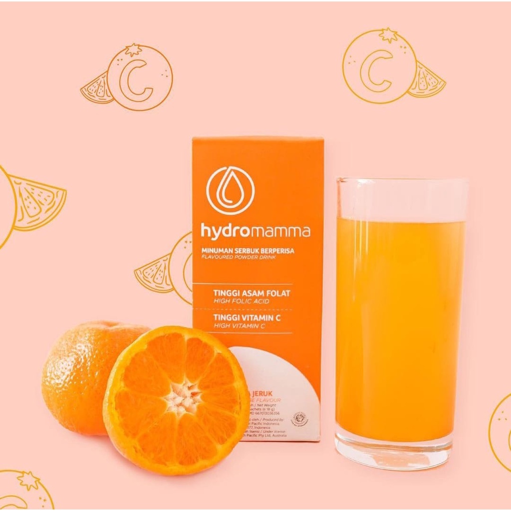 Hydromamma Minuman Ibu Hamil Rasa Jeruk isi 12 Sachet X 18Gr Exp Sept 2023