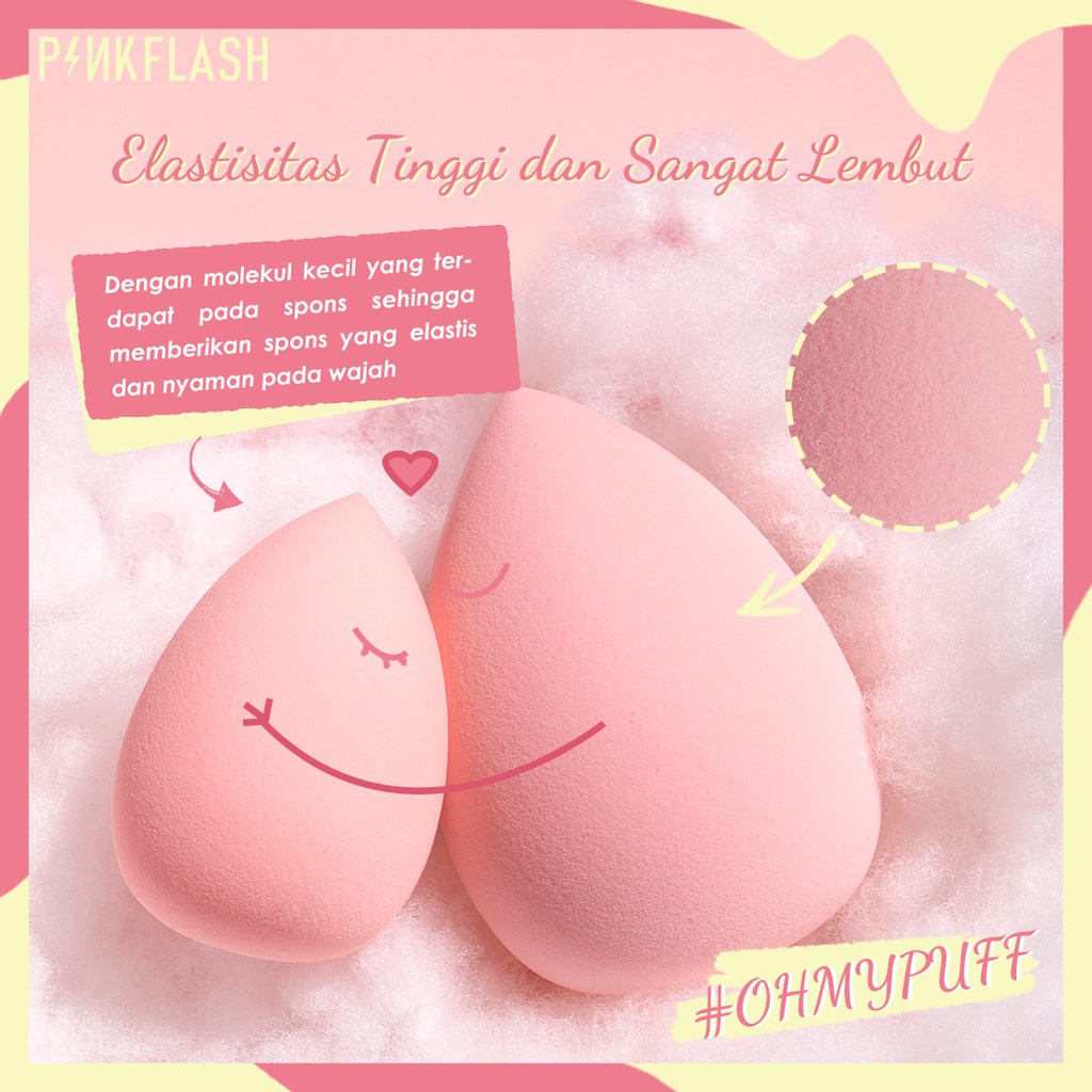 PINKFLASH Ohmypuff Spons Beauty Sponge Bentuk Hati Warna