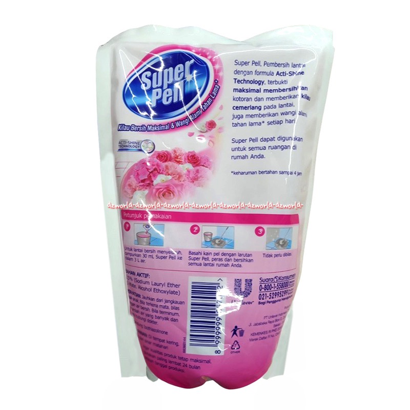 Super Pell 770ml Love Blossom Pembersih Lantai Refill Cairan Pembersih Lantai Wangi Bunga Superpel Superpell Floor Liquid