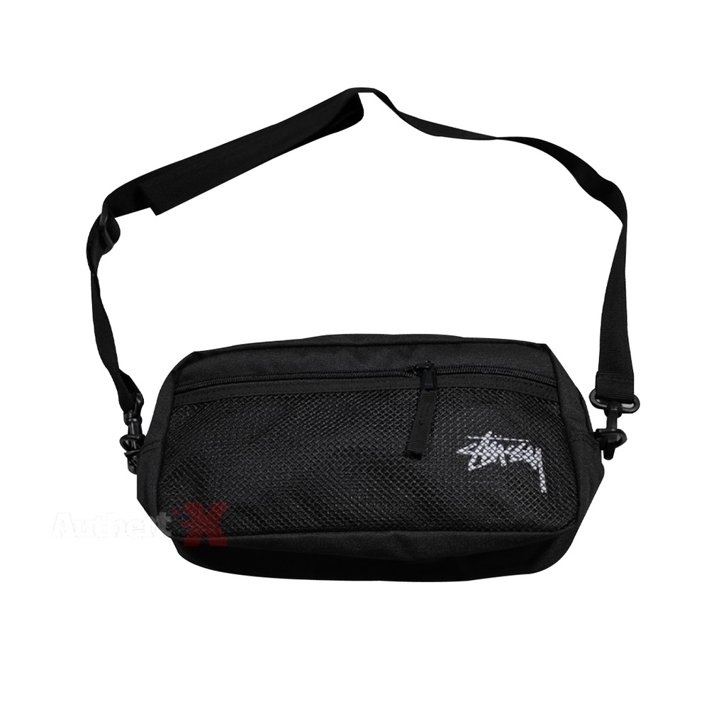 STUSSY STOCK SIDE BAG BLACK TAS ORIGINAL
