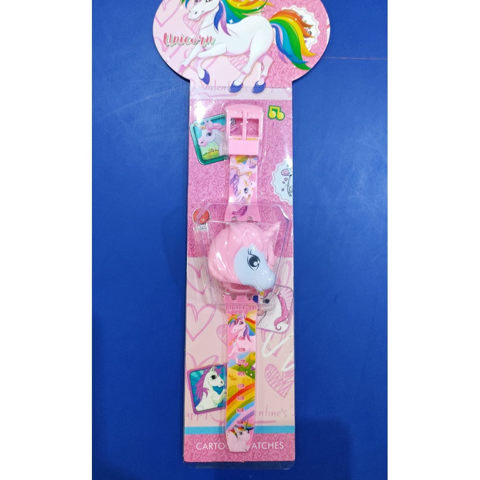 Jam tangan anak  musik bermotif karakter banyak T melodi musik led-Unicorn