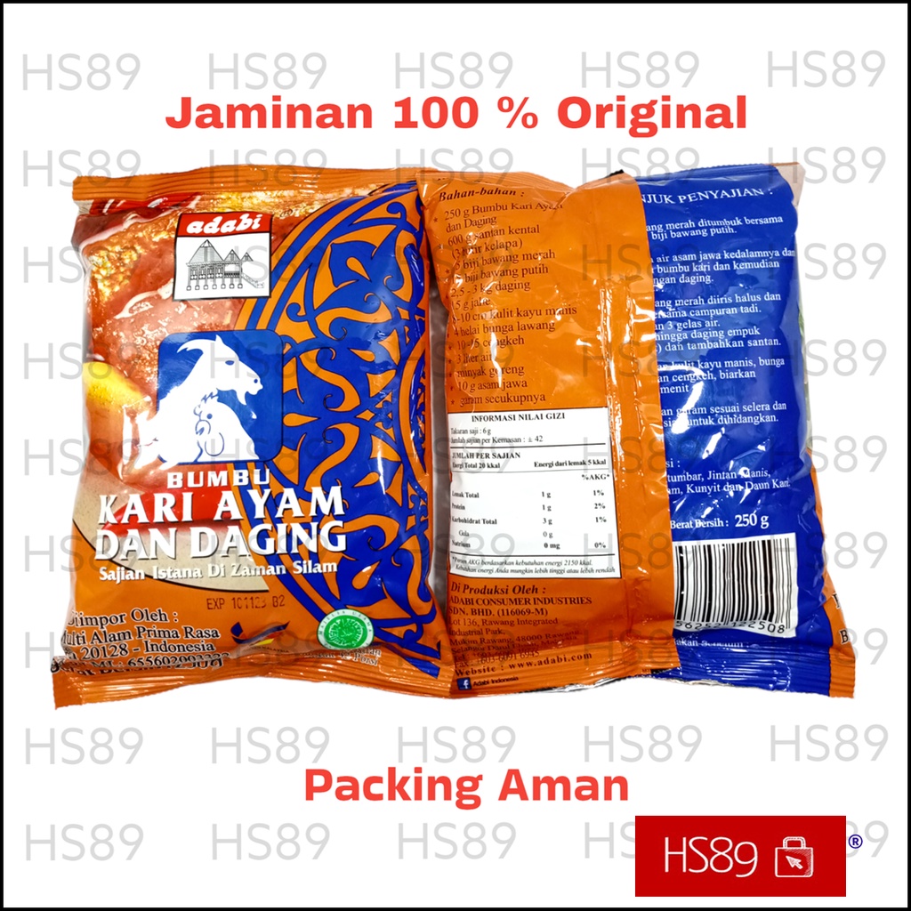 

Bumbu Kari Ayam dan Daging Adabi 250 gr Malaysia