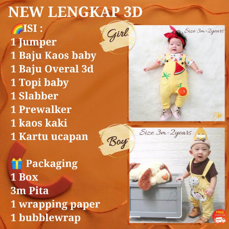 HAMPERS kado BAYI lahiran ulang tahun anak Baby gift box parsel BRANDED bajutasmurahku BTM-🔴NEW LENGKAP 3⃣D :6