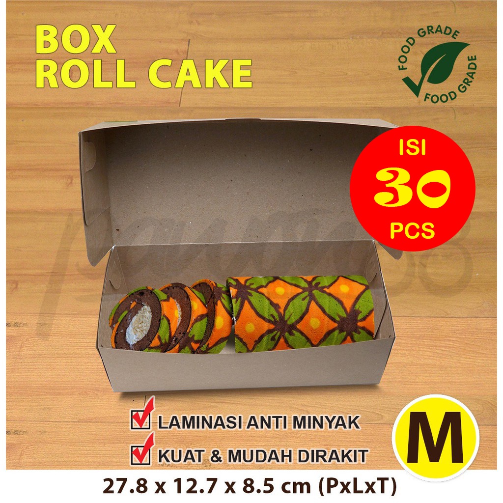 

Kotak Dus Box BOLU GULUNG - ROLL CAKE M ( 30 pcs)