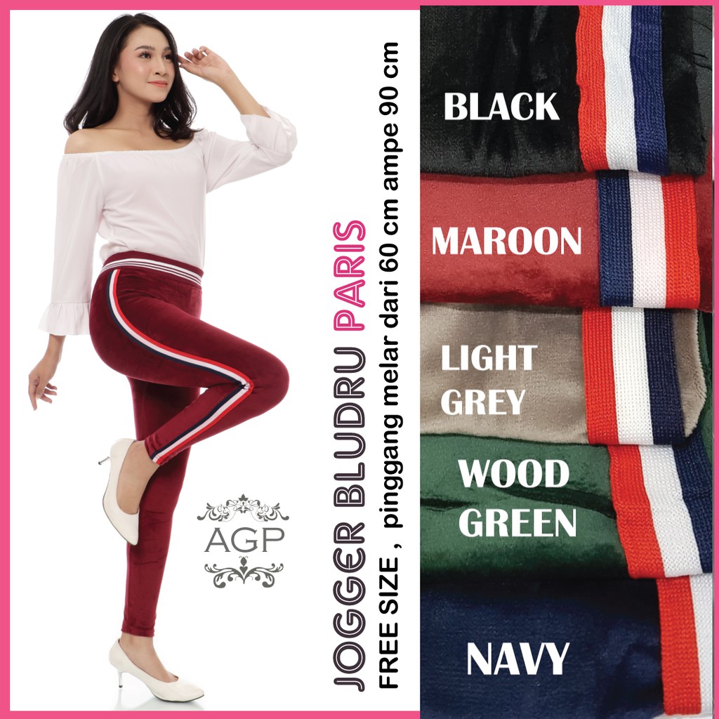 AGP Jogger bludru  velvet PARIS celana  bludru  velvet 