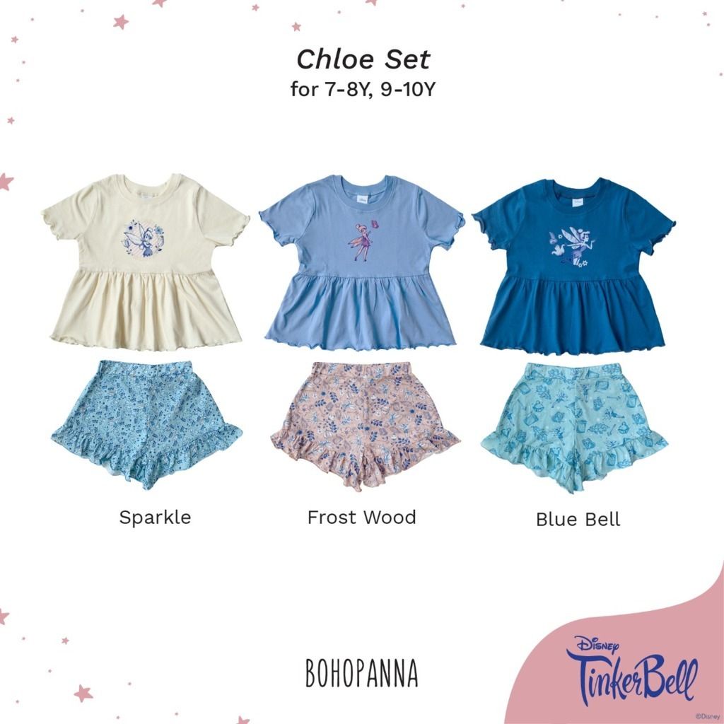 Bohopanna Chloe Set Tinker Bell | Setelan anak 1-4 tahun