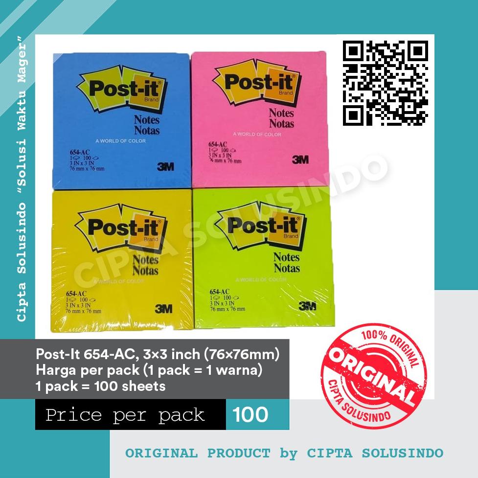 

Diskon promo FMI42 Stiky notes - post it - ukuran 7.6 cm x 7.6 cm (3 inch x 3 inch) per warna [654-ac] FMI