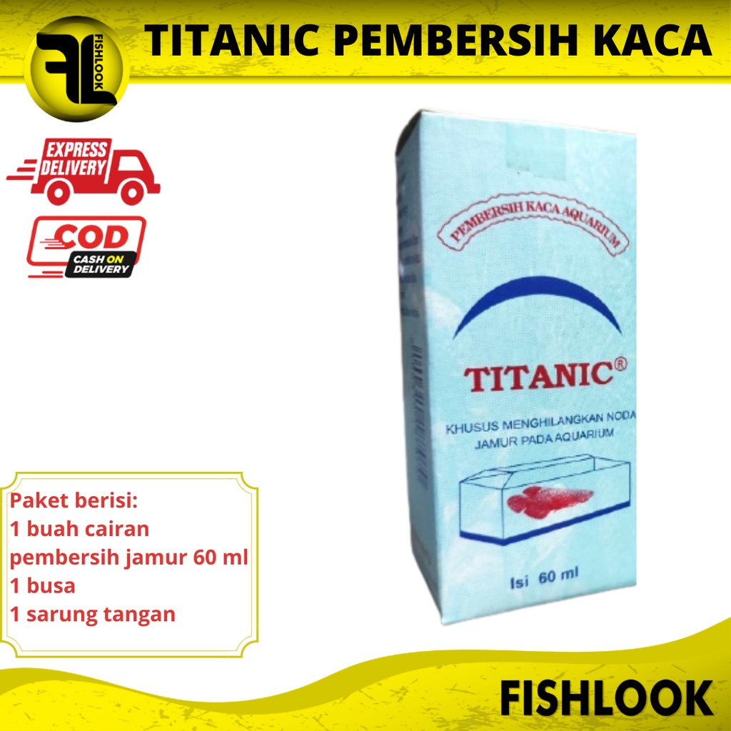 obat pembersih anti jamur kaca aquarium titanic 60 ml