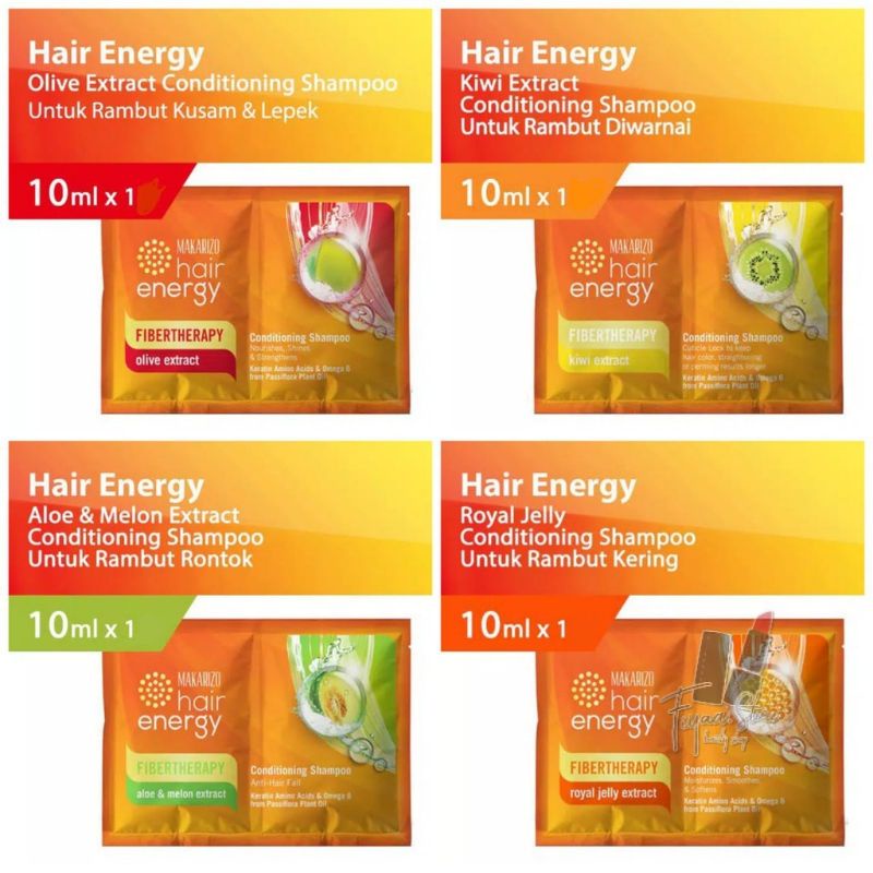 Makarizo Hair Energy Fibertherapy Conditioning Shampoo  Sachet 12 x 10ml