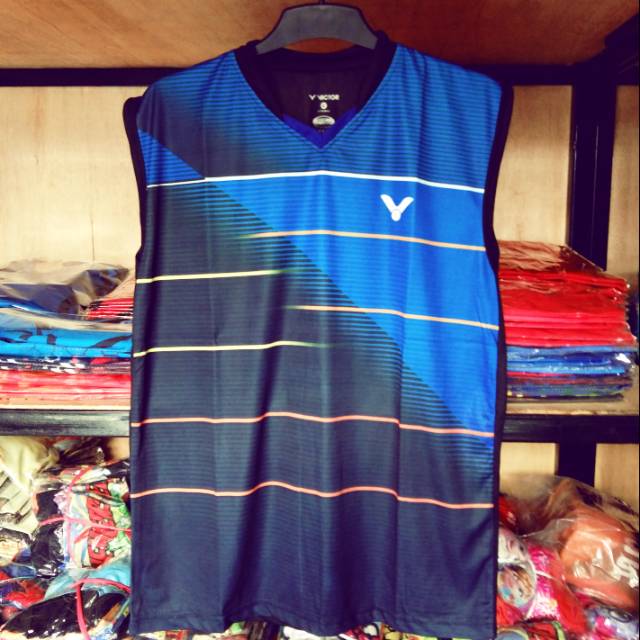 Jersey Badminton Singlet Victor Hitam
