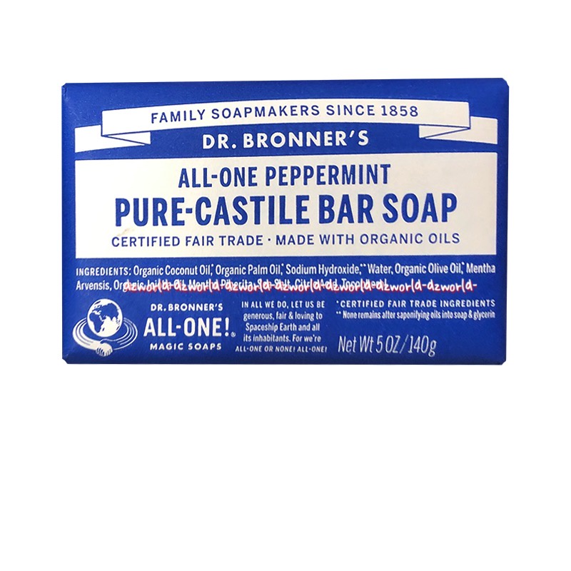 Dr Bronner's140gr All One Rose Almond Peppermint Unscented Lavender Pure Castile Bar Soap Sabun Batang Sabun Mandi Dr Bronners drbronners Dr Broner Bronner