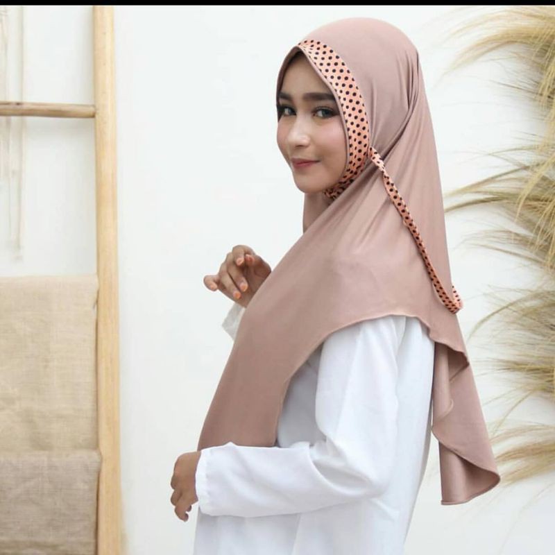 Hijab Jersey / Tali belakang / Khimar syar'i / Tali Pulkadot