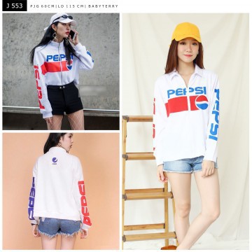 Jaket Pepsi Putih Wanita Hello elice ( J 553 )