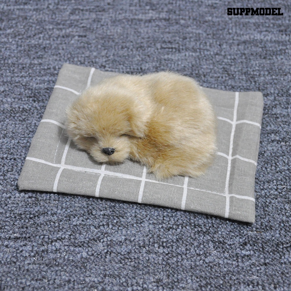 Boneka Anjing Tidur Realistis Bahan Plush Untuk Dekorasi Rumah / Mobil
