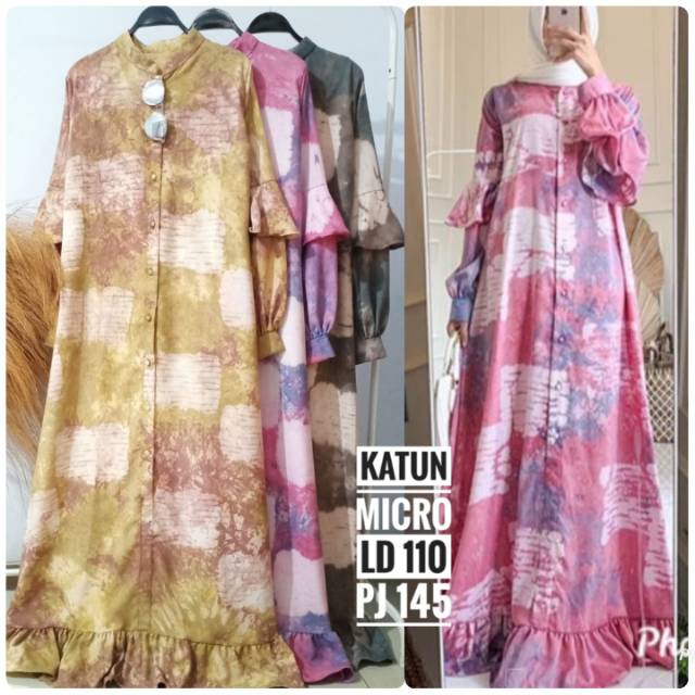 Dress tiedye   bahan  micro.. Lingkar dada   110  cm,  panjang   badan  145   cm