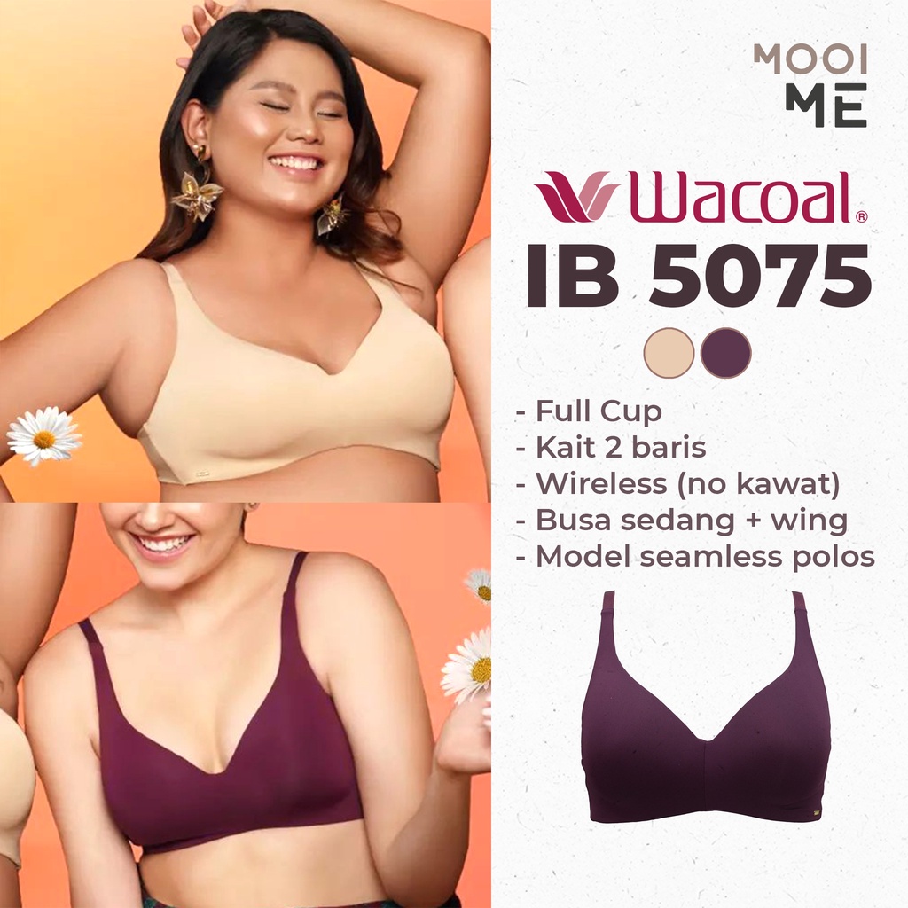 Wacoal IB 5075R2 Bra Full Cup Wireless (Tanpa Kawat) Busa Sedang