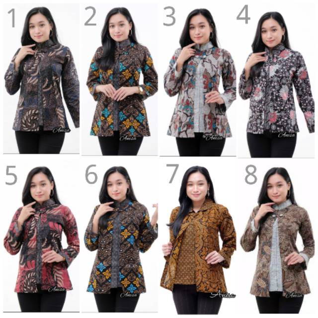 BAJU BATIK WANITA MODERN MONALISA GENES M,L,XL asli PEKALONGAN