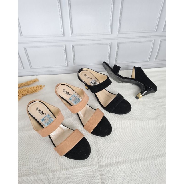 ABBUSHOES Hs 109 higheels T. 7cm wanita bahan suede terbaru