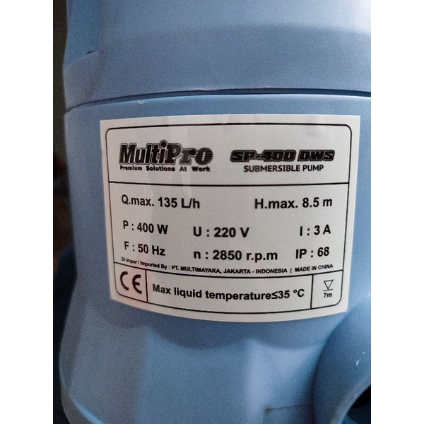 multipro SP400DWS pompa celup air kotor submersible pump SP 400 DWS