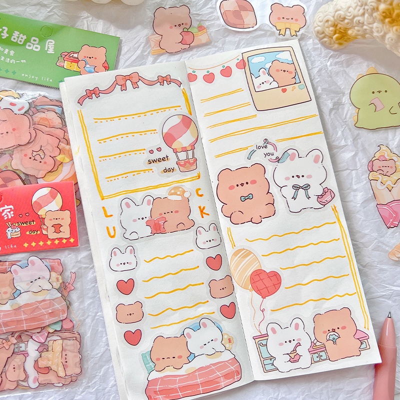 46pcs Stiker Motif Kartun Hewan Peliharaan Untuk Dekorasi