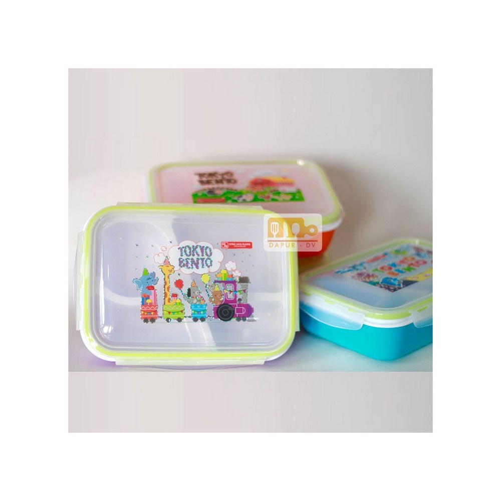 Lunch Box Bento Box Plastik 4 Sekat Premium - Warna