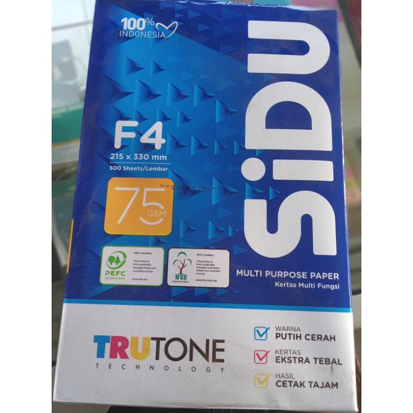 

Kertas HVS Sidu F4 75/gsm