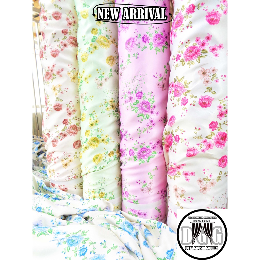 Gorden jendela rumah model smokring motip bunga shabby import terbaru