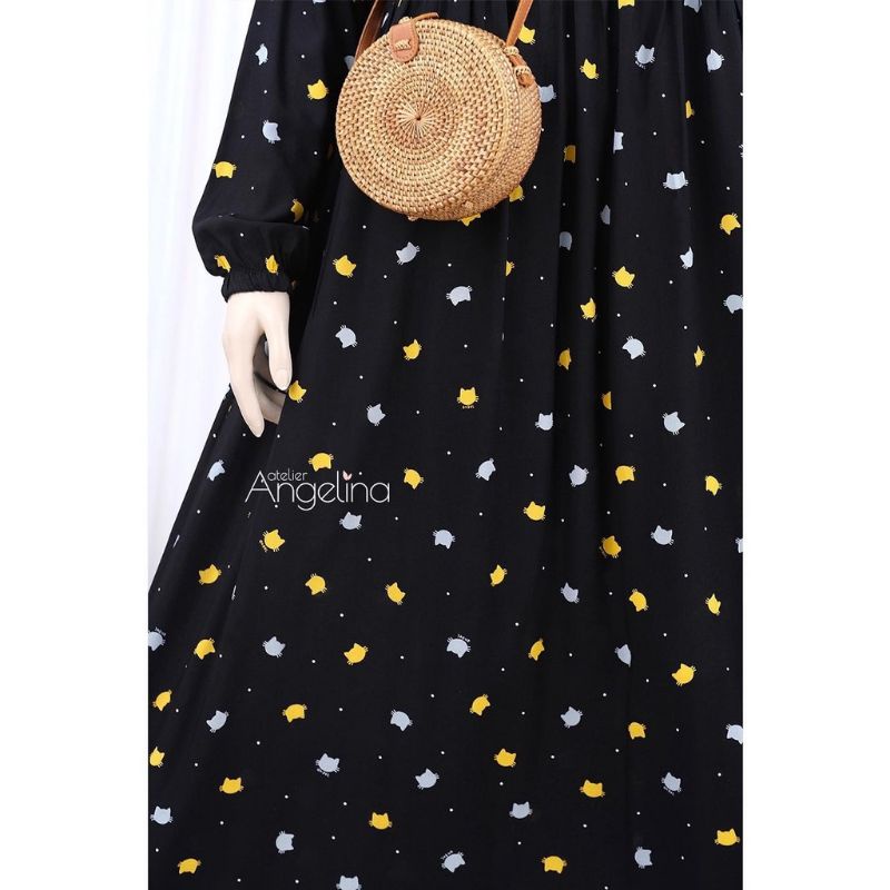 Sarah Dress Cat Head Black Atelier Angelina Preloved