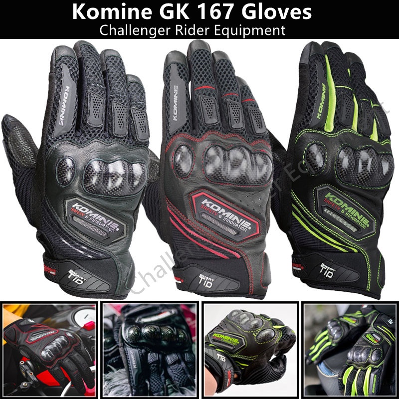 Komine GK167 Sarung Tangan Motor  Komine Gloves Full Finger Touch Screen Dukung COD