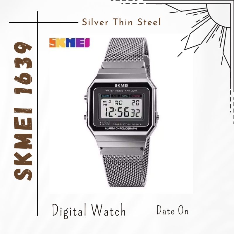 Jam Tangan Wanita Skmei 1639 Original Murah Silver