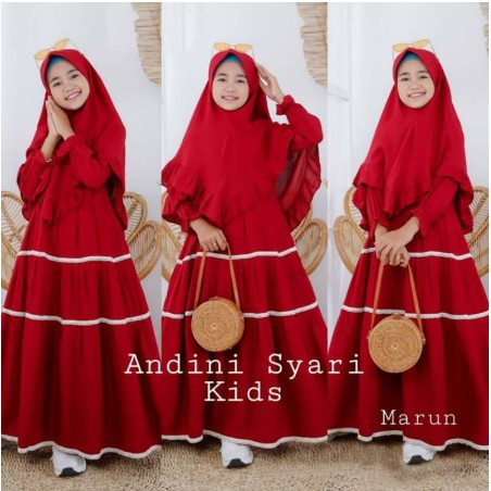 TARA SYARI KIDS moscrepe Gamis Anak Perempuan usia 8 9 thn Murah remple Kekinian Anak Tanggung 2021