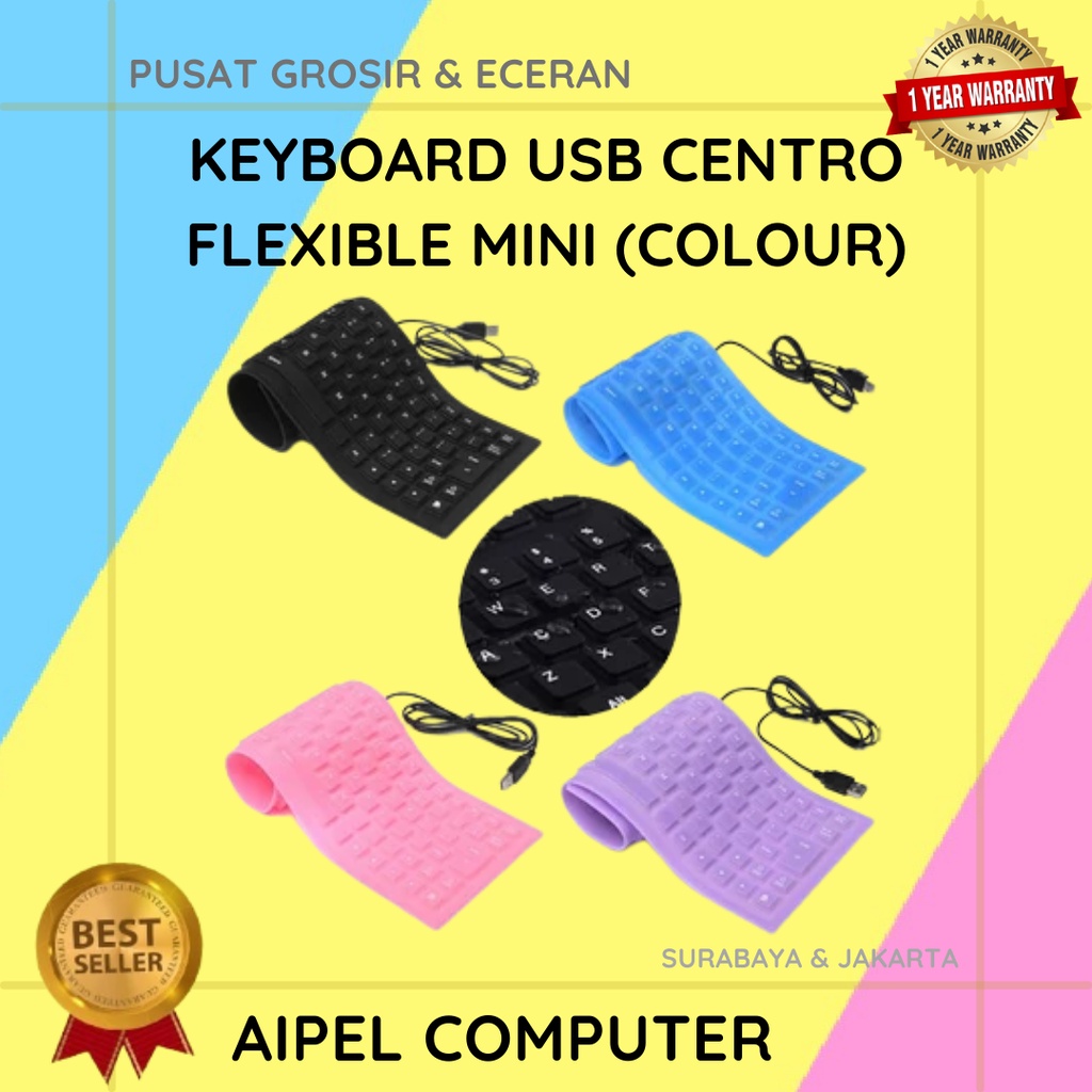 FLEXIBLE  KEYBOARD USB CENTRO FLEXIBLE MINI COLOURS