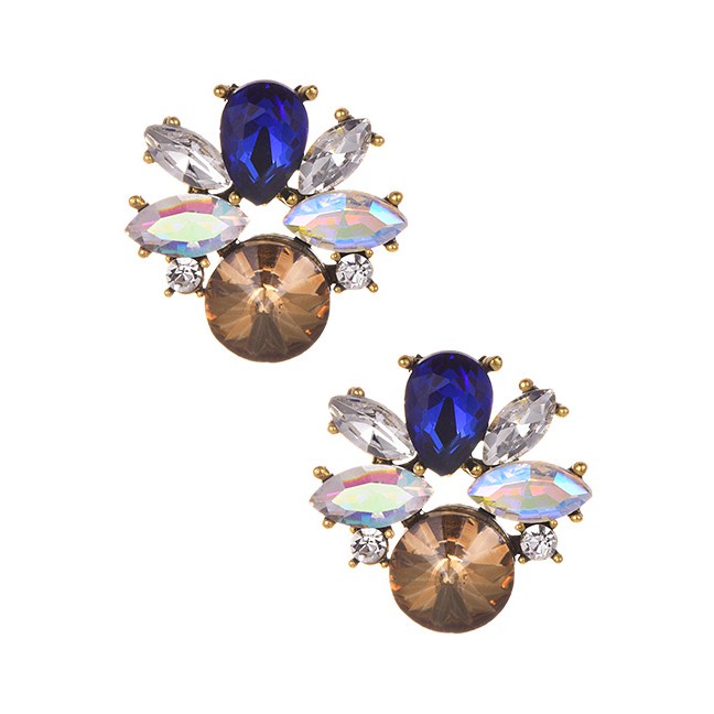 LRC Anting Tusuk Fashion Diamond Decorated Earrings