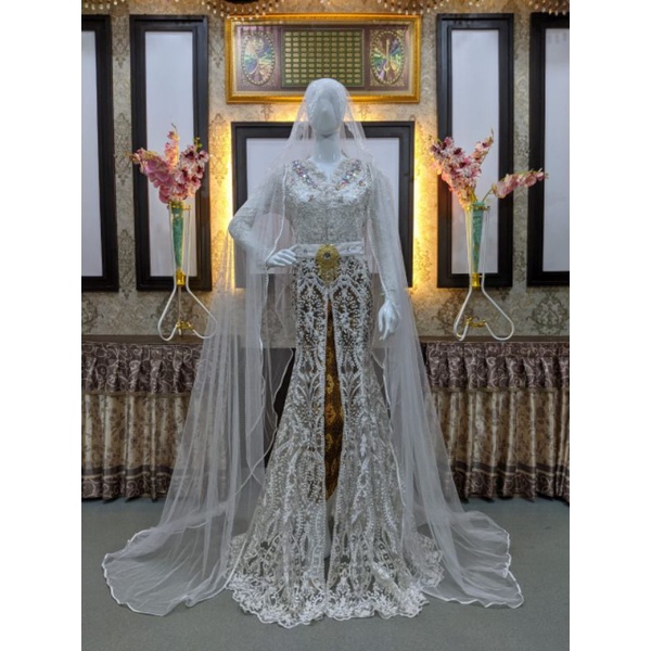 Kebaya akad cantili full payet || kebaya cantili