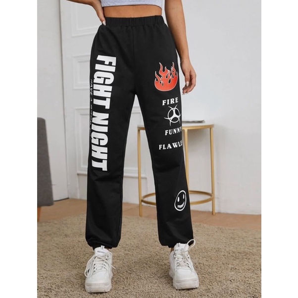 Jogger Fight Night | JOGGER WANITA PRIA / CELANA PANJANG JOGER UNISEX