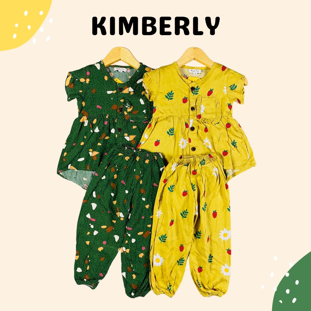 1 - 4TH SETELAN ANAK PEREMPUAN KIMBERLY ONE SET ANAK RAYON by MYBEE