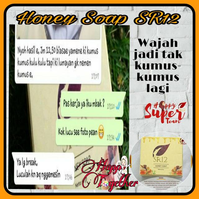 Herbal Soap Honey SR12 Sabun Madu Pencuci Muka Kulit Wajah Kering dan Sensitif