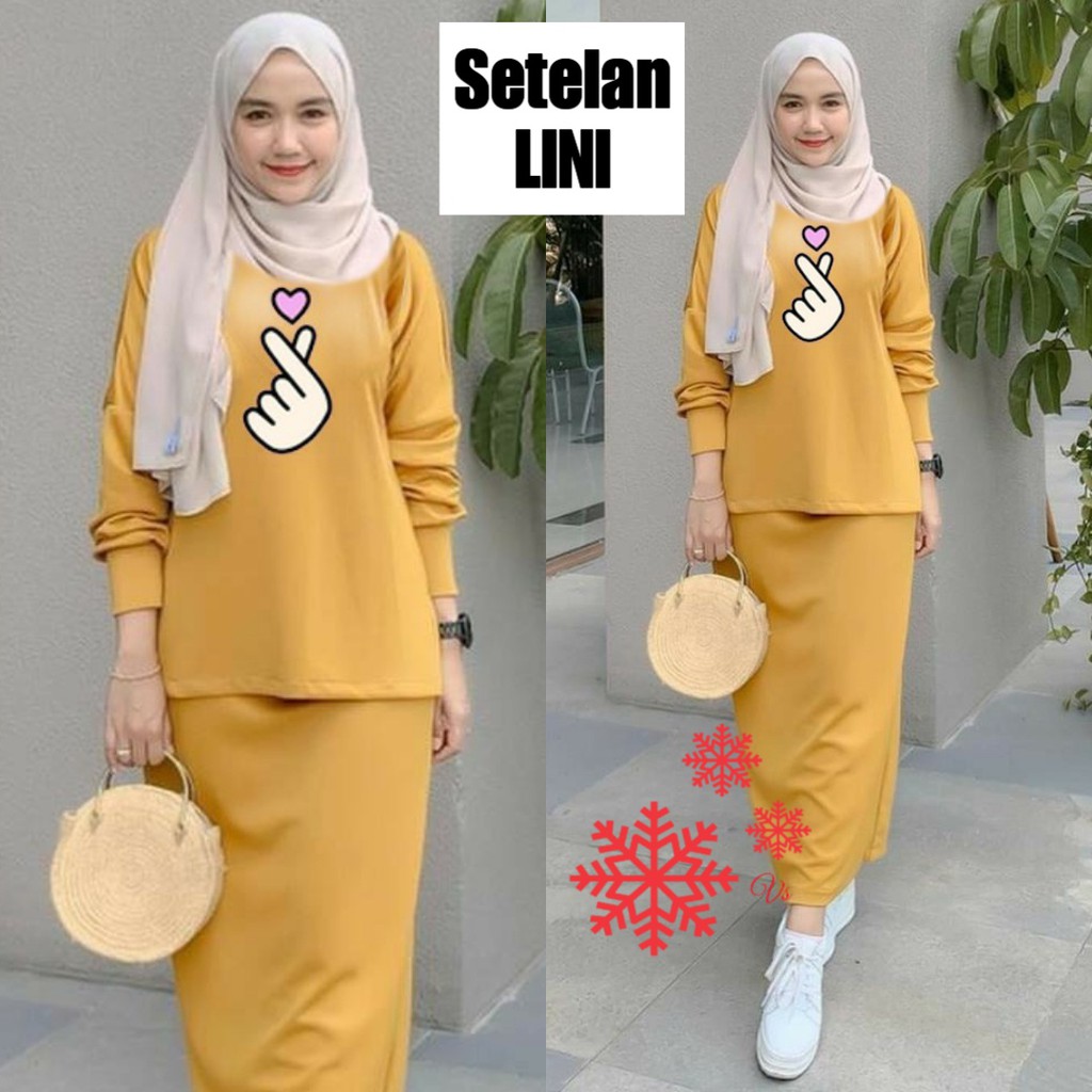 INDOBEST SETELAN LINI WANITA / STELAN BAJU ROK LENGAN PANJANG PESTA